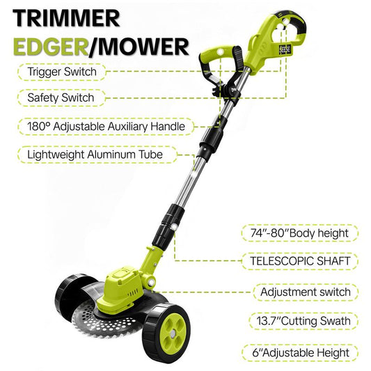 SEESE Cordless Lawn Mower, Garden Tool