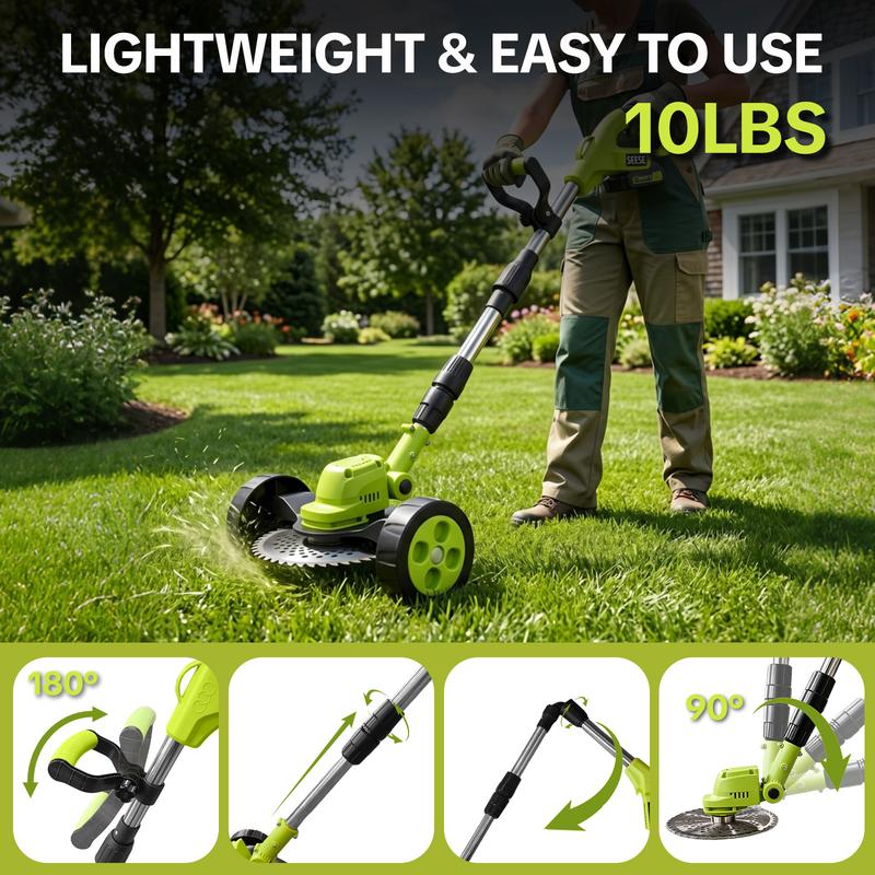 SEESE Cordless Lawn Mower, Garden Tool