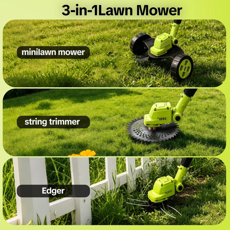 SEESE Cordless Lawn Mower, Garden Tool