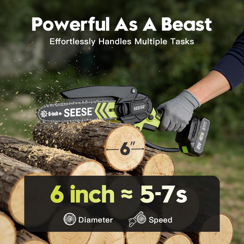 SEESE Cordless Mini ChainSaw (Max Power)