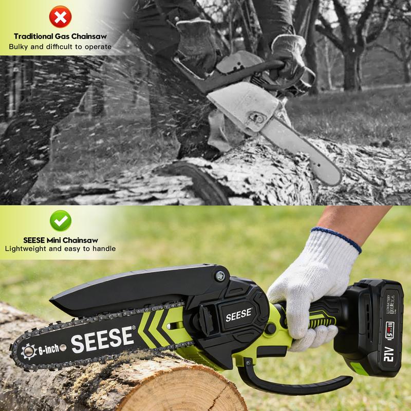 SEESE Cordless Mini ChainSaw (Max Power)